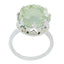 Green Amethyst Solitaire Moroccan 925 Silver Green Gemstone Classic Art Deco Ring Jewellery