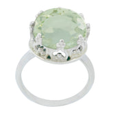Green Amethyst Solitaire Moroccan 925 Silver Green Gemstone Classic Art Deco Ring Jewellery