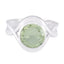 Green Amethyst Solitaire African 925 Silver Green Gemstone Classic Feminine Ring Jewellery