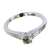 Green Amethyst Solitaire Japanese 925 Sterling Silver Green Gems Dainty Modern Ring Jewellery