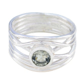 Green Amethyst Solitaire Mexican 925 Sterling Silver Green Gemstones Eye catching Rope Wire Band Jewellery