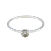 Green Amethyst Solitaire Korean Silver Green Gemstones Minimalist Graceful Ring Jewelry