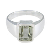 Green Amethyst Solitaire French 925 Silver Green Gems Eye catching Contemporary Ring Jewellery