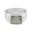 Green Amethyst Solitaire French 925 Sterling Silver Green Gemstones Essential Abstract Ring Jewelry
