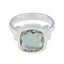 Green Amethyst Solitaire French 925 Sterling Silver Green Gemstones Eye catching Signet Ring Jewelry