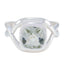 Green Amethyst Solitaire German 925 Silver Green Gemstones Classic Modern Ring Jewelry