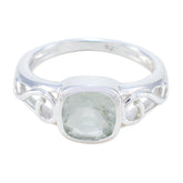 Green Amethyst Solitaire American 92.5 Silver Green Gems Whisper thin Fairytale Ring Jewelry