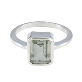 Green Amethyst Solitaire Turkish 925 Silver Green Gems Whisper thin Abstract Ring Jewellery