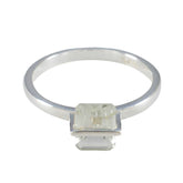 Green Amethyst Solitaire Korean Sterling Silver Green Gemstone Dainty Modern Ring Jewellery