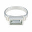 Green Amethyst Solitaire Russian Sterling Silver Green Gemstones Minimal Cultural Ring Jewellery