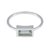 Green Amethyst Solitaire Japanese 92.5 Silver Green Gemstones Delicate Abstract Ring Jewellery