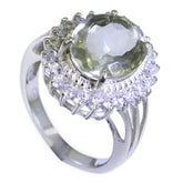 Green Amethyst Halo Russian Sterling Silver Green Gemstones Minimal Sophisticated Ring Jewelry