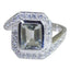 Green Amethyst Halo Indian Silver Green Gemstones Eye catching Modern Ring Jewellery
