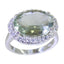 Green Amethyst Halo African 925 Sterling Silver Green Gemstone Versatile Trendy Ring Jewelry