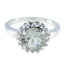 Green Amethyst Halo African 925 Sterling Silver Green Gemstone Slim Graceful Ring Jewellery