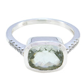 Green Amethyst Halo Egyptian Sterling Silver Green Gemstones Featherlight Graceful Ring Jewellery
