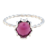 Garnet Solitaire American Silver Red Gems Elegant Twist Ring Jewelry