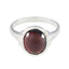 Garnet Solitaire French Silver Red Gemstones Minimal Boho Ring Jewellery
