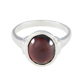Garnet Solitaire French Silver Red Gemstones Minimal Boho Ring Jewellery