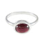 Garnet Solitaire Turkish Silver Red Gemstones Dainty Abstract Ring Jewellery