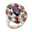 Garnet multiple Indian 925 Sterling Silver Red Gemstones Essential Contemporary Ring Jewellery