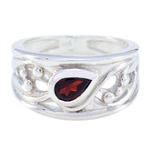 Garnet Solitaire Russian 925 Silver Red Gemstones Classic Promise Ring Jewellery
