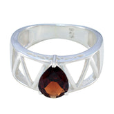 Garnet Solitaire African 925 Silver Red Gemstone Tiny Sophisticated Ring Jewelry