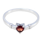 Garnet Solitaire American 92.5 Silver Red Gemstones Delicate Graceful Ring Jewellery