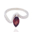 Garnet Solitaire Japanese Sterling Silver Red Gemstones Whisper thin Contemporary Ring Jewellery