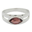 Garnet Solitaire German Silver Red Gemstones Slim Contemporary Ring Jewelry