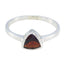 Garnet Solitaire Russian 925 Silver Red Gemstone Dainty Geometric Ring Jewellery