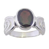 Garnet Solitaire Russian 925 Sterling Silver Red Gemstones Mid weight Feminine Ring Jewelry