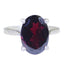 Garnet Solitaire Egyptian 925 Silver Red Gemstone Featherlight Boho Ring Jewelry