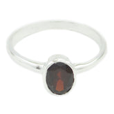 Garnet Solitaire American 92.5 Silver Red Gems Delicate Graceful Ring Jewelry