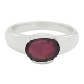 Garnet Solitaire African 925 Sterling Silver Red Gemstone Mid weight Sophisticated Ring Jewellery