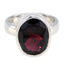 Garnet Solitaire Moroccan 92.5 Silver Red Gemstone Slim Boho Ring Jewellery