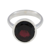 Garnet Solitaire Japanese 925 Silver Red Gemstone Whisper thin Modern Ring Jewellery