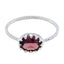 Garnet Solitaire Korean 925 Silver Red Gemstone Elegant Twist Ring Jewellery