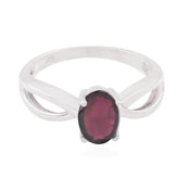 Garnet Solitaire Japanese Sterling Silver Red Gemstone Delicate Romantic Ring Jewelry
