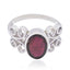 Garnet Solitaire Moroccan 925 Silver Red Gems Slim Boho Ring Jewellery