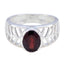 Garnet Solitaire Latin American 925 Sterling Silver Red Gemstones Slim Rope Wire Ring Jewellery