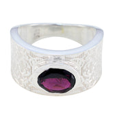 Garnet Solitaire German 925 Silver Red Gemstones Essential Art Deco Ring Jewelry