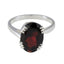 Garnet Solitaire Indian Silver Red Gemstones Tiny Contemporary Ring Jewellery