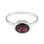 Granat Solitär Amerikanisches Sterling Silber Rote Edelsteine Zierlicher Trendy Ring Schmuck