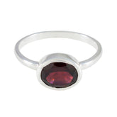 Garnet Solitaire American Sterling Silver Red Gems Dainty Trendy Ring Jewelry