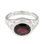Garnet Solitaire Russian Sterling Silver Red Gems Mid weight Sophisticated Ring Jewelry