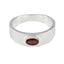 Garnet Solitaire German Silver Red Gemstone Minimal Boho Ring Jewelry