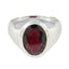 Garnet Solitaire French 92.5 Silver Red Gemstones Versatile Heritage Ring Jewellery