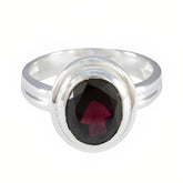 Granat Solitär Afrikanischer Sterling Silber Rote Edelsteine Klassischer Luxuriöser Ring Schmuck