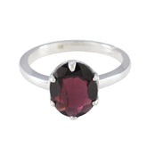 Garnet Solitaire Korean Sterling Silver Red Gemstones Delicate Sophisticated Ring Jewellery